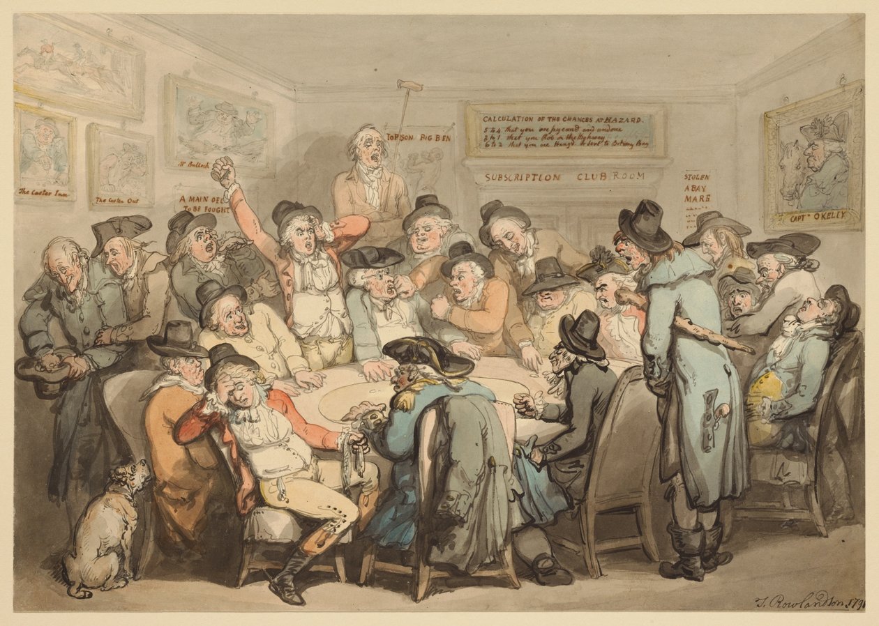 Abonnementsklubbens lokale af Thomas Rowlandson