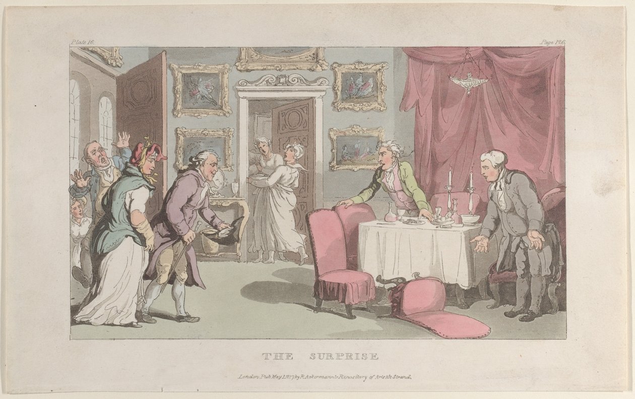 The Surprise, fra The Vicar of Wakefield, 1. maj 1817., 1. maj 1817. af Thomas Rowlandson