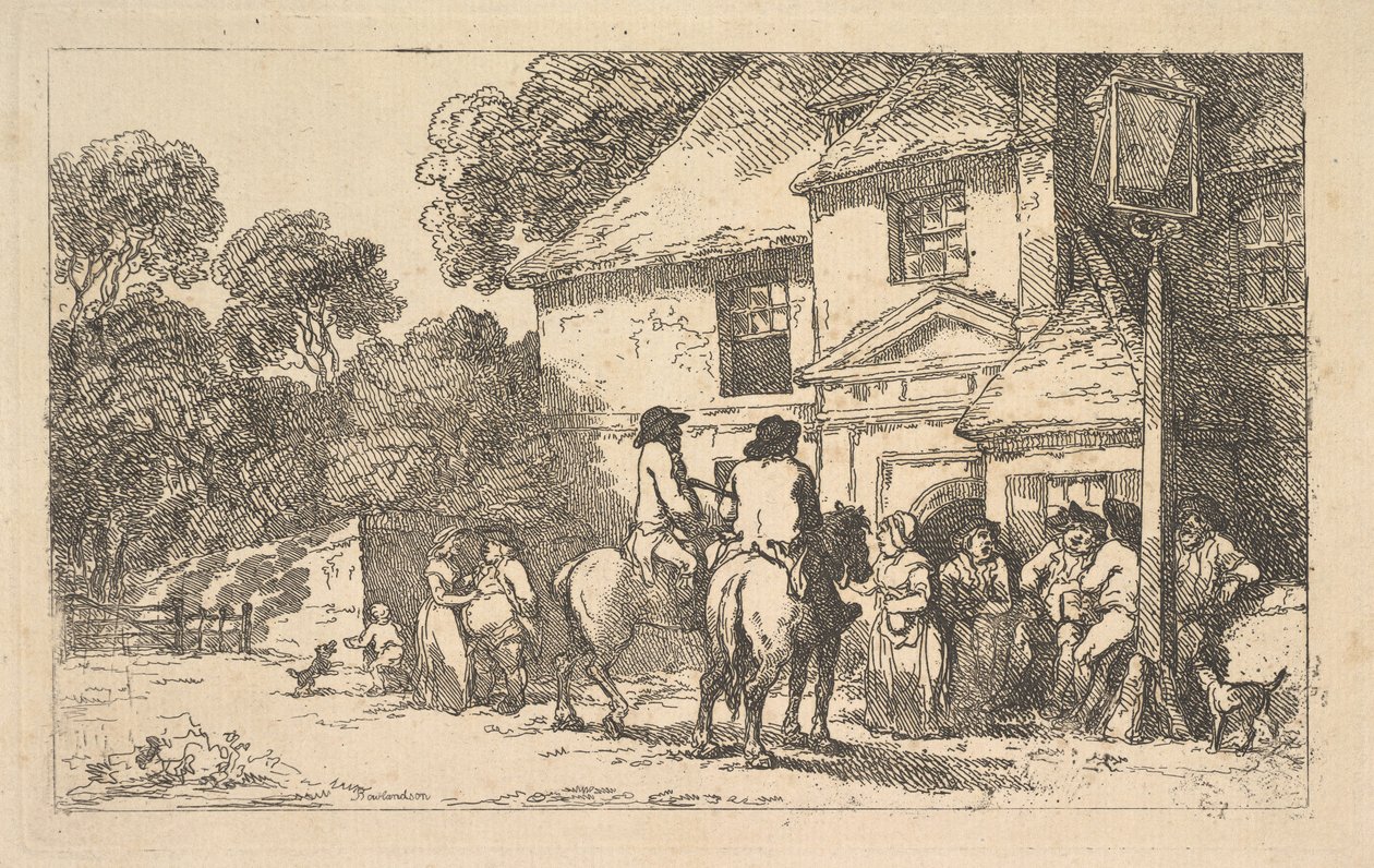 The Three Horseshoes, a Roadside Inn, 18. december 1787. af Thomas Rowlandson