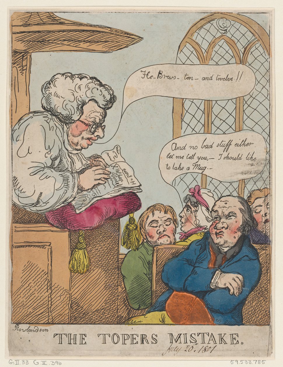 Toperens fejltagelse, 20. juli 1801., 20. juli 1801. af Thomas Rowlandson