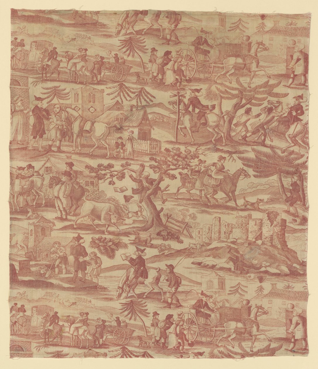 The Travels of Doctor Syntax (møbelstof) af Thomas Rowlandson