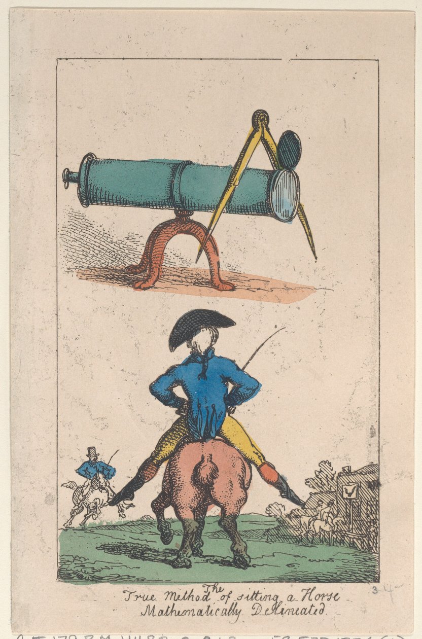 Den sande metode til at sidde en hest, matematisk afgrænset, 1809., 1809. af Thomas Rowlandson