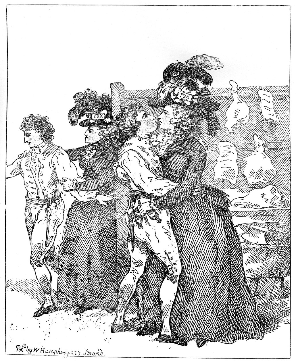 De to patriotiske hertuginder på deres lærred anmoder om en tidlig afstemning, 1784. af Thomas Rowlandson