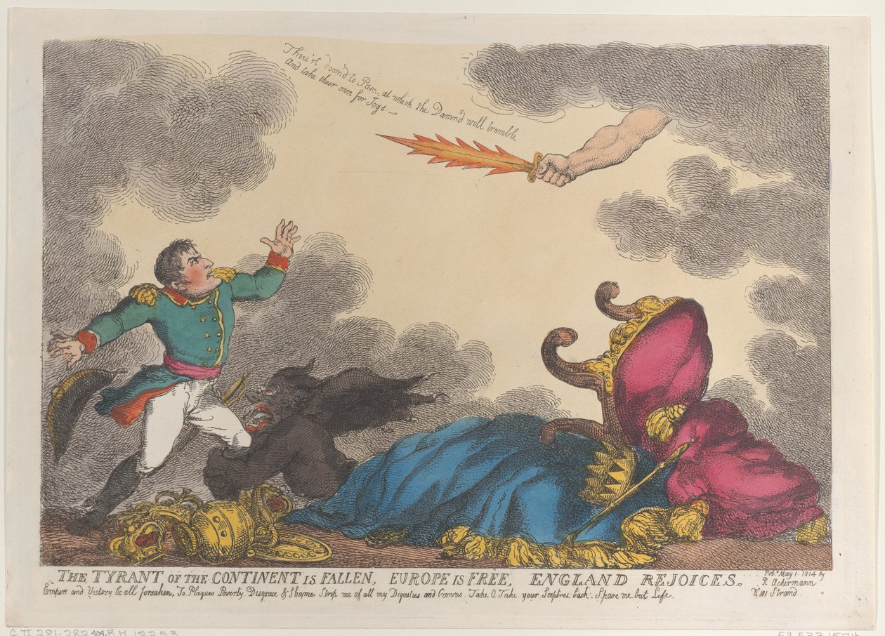 Kontinentets tyran er faldet, Europa er frit, England glæder sig, 1. maj 1814., 1. maj 1814. af Thomas Rowlandson