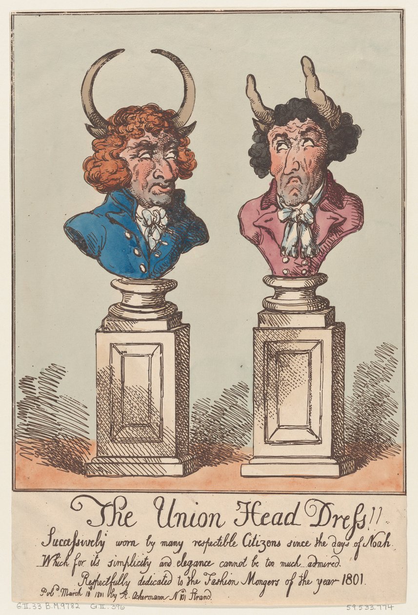 The Union Head Dress!!, 18. marts 1801., 18. marts 1801. af Thomas Rowlandson