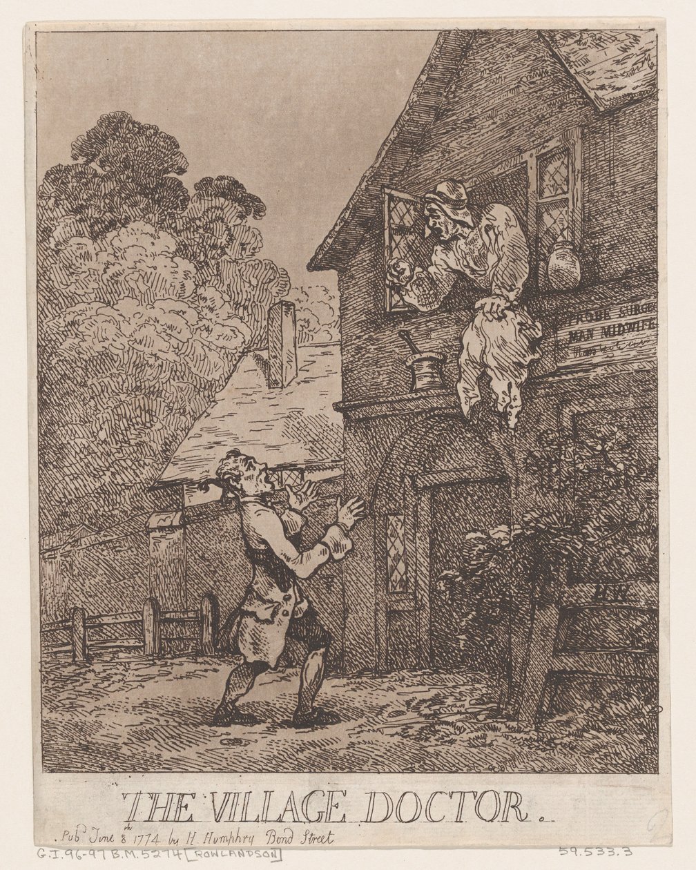 Landsbylægen, 8. juni 1774., 8. juni 1774. af Thomas Rowlandson