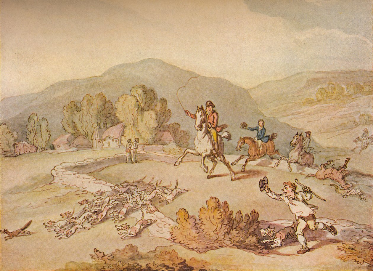 Landsbyjagten, c1800, 1922 af Thomas Rowlandson