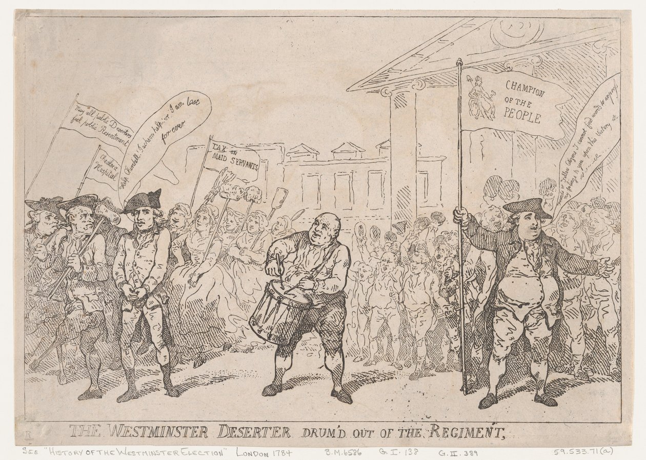 Westminster Desertøren trommede ud af regimentet, 18. maj 1784., 18. maj 1784. af Thomas Rowlandson