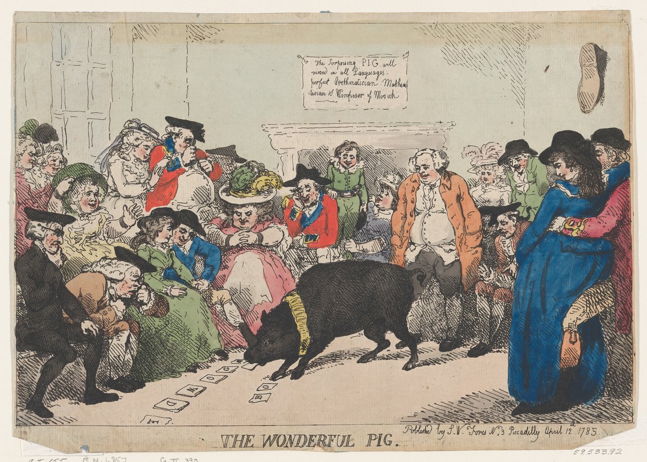 Den vidunderlige gris, 12. april 1785., 12. april 1785. af Thomas Rowlandson