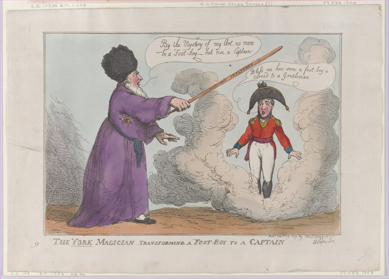 The York Magician Transforming a Foot-Boy to a Captain, 25. februar 1809., 25. februar 1809. af Thomas Rowlandson