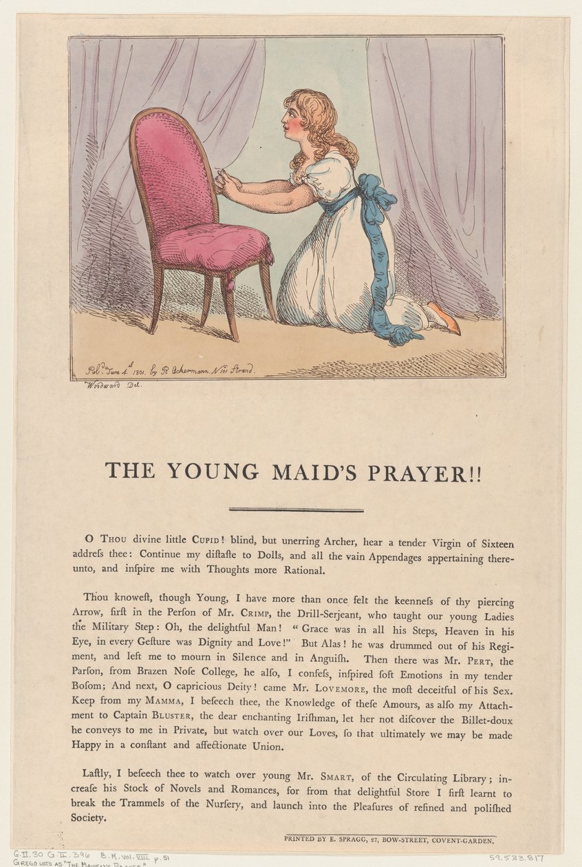 Den unge piges bøn!!, 4. juni 1801., 4. juni 1801. af Thomas Rowlandson