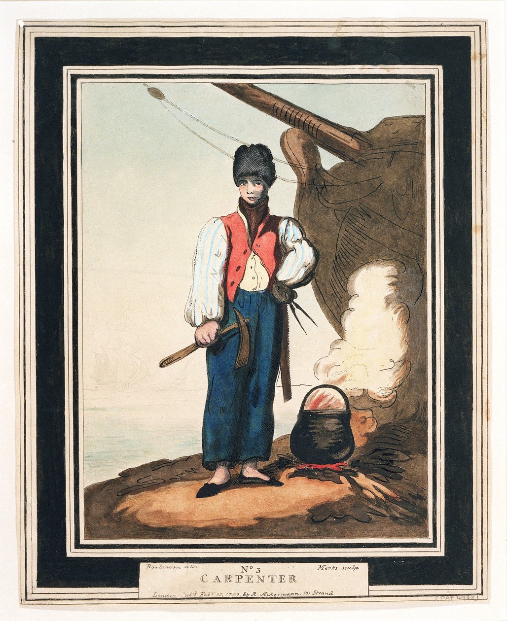 Skibstømreren, en af de vigtigste adjudantofficerer i Royal Navy i det 18. århundrede, som skulle bestå en eksamen på Shipwright