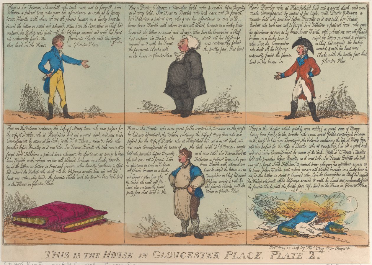 Dette er huset i Gloucester Place, plade 2, 26. maj 1809., 26. maj 1809. af Thomas Rowlandson