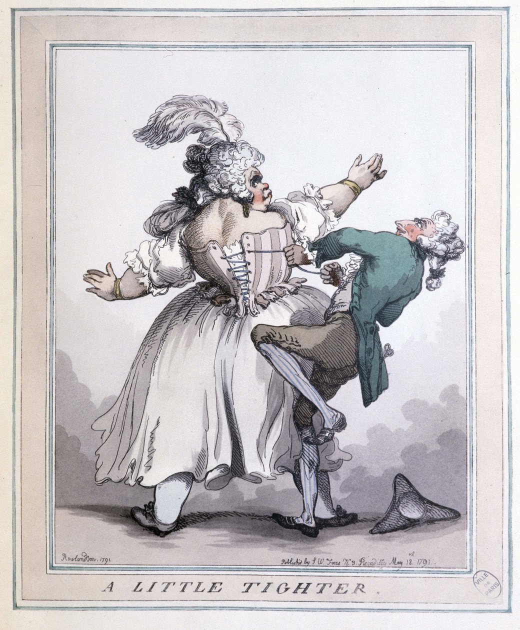 Tighten More - Tryk af Rowlandson, i "Korsettet i kunst og moral fra det 13. til det 20. århundrede" af F. Libron og H. Clouzot af Thomas Rowlandson