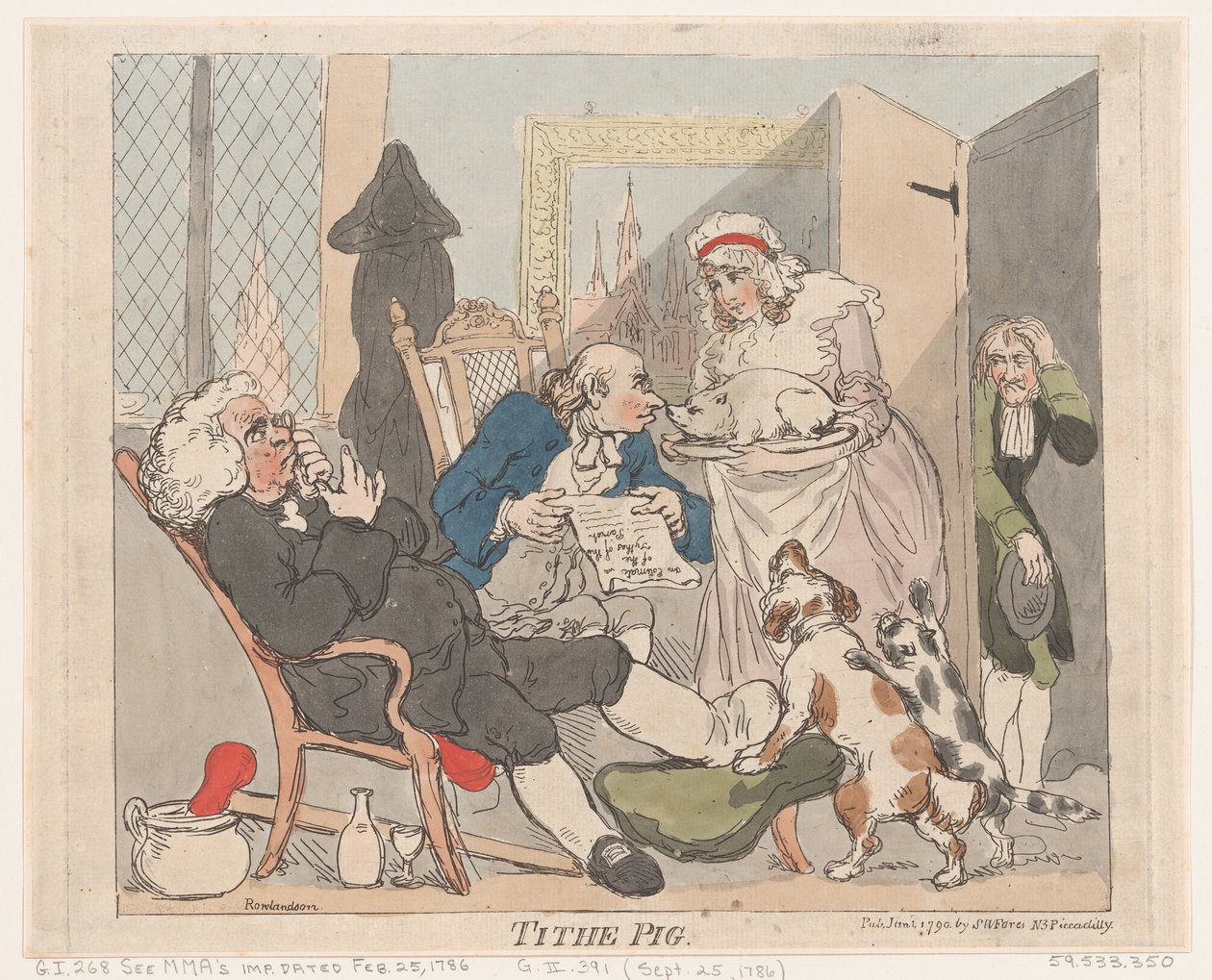 Tiendesvin, 1. januar 1790., 1. januar 1790. af Thomas Rowlandson