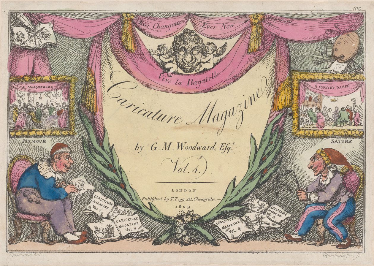 Titelside, The Caricature Magazine af G. M. Woodward, Vol. 4, 1809., 1809. af Thomas Rowlandson