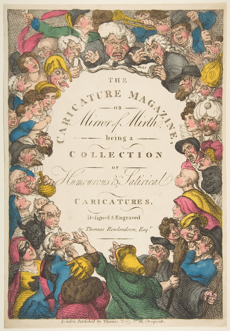 Titelblad, The Caricature Magazine eller Mirror of Mirth, 19. november 1808. af Thomas Rowlandson