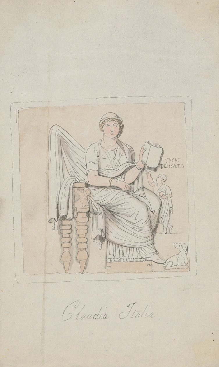 Tombstone, Claudia Italia som musikkens allegori af Thomas Rowlandson