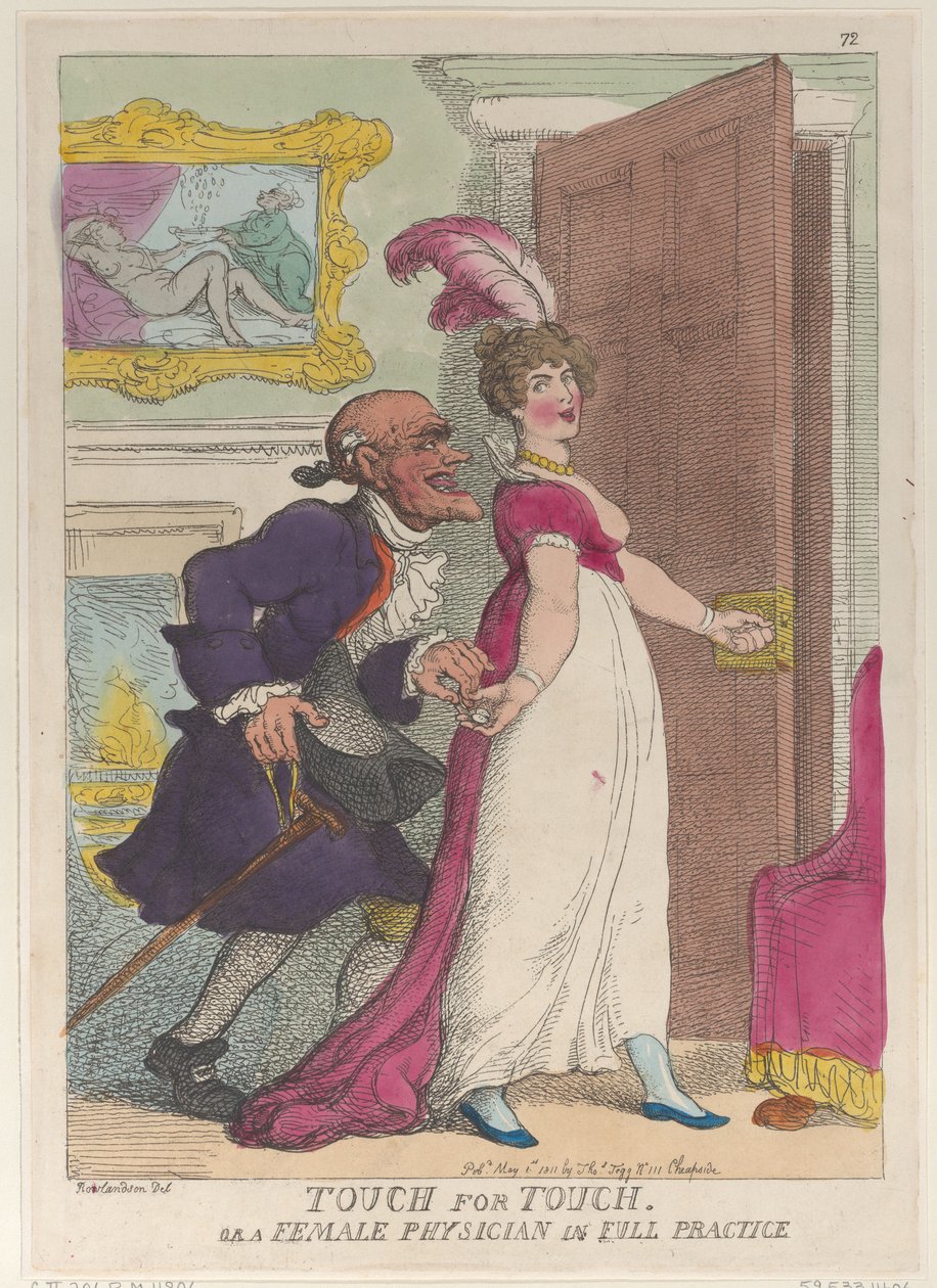 Touch for Touch eller en kvindelig læge i fuld praksis, 1. maj 1811., 1. maj 1811. af Thomas Rowlandson