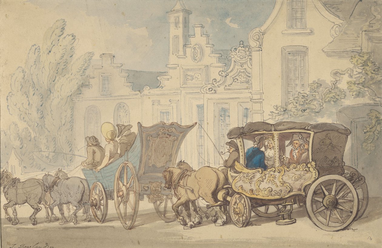 To busser – skal I rejse i Frankrig af Thomas Rowlandson