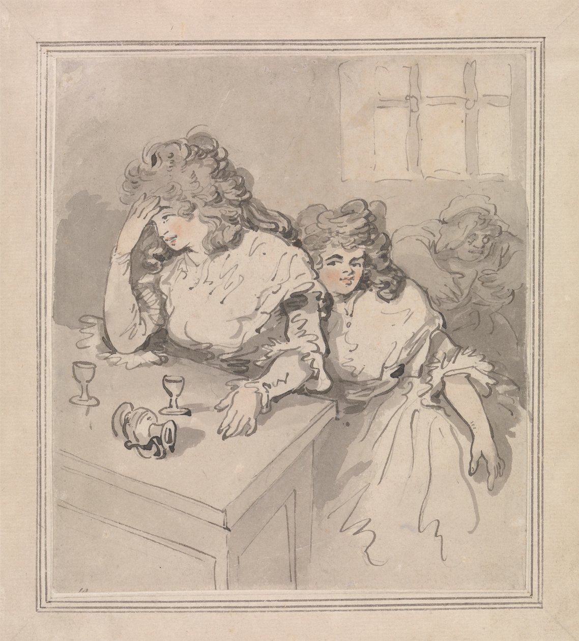 To piger, der tipper af Thomas Rowlandson