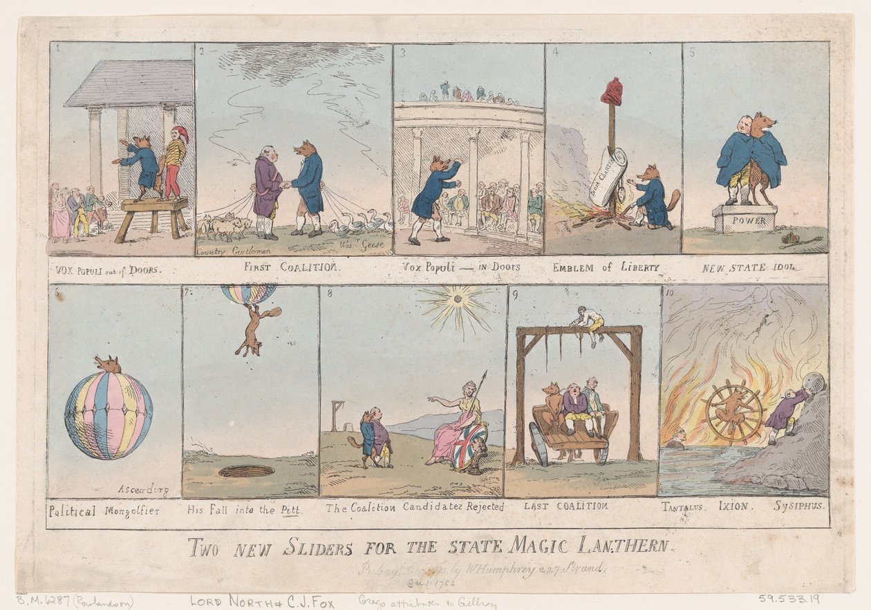 To nye lysbilleder til statens magiske lanterne, 29. december 1783., 29. december 1783. af Thomas Rowlandson