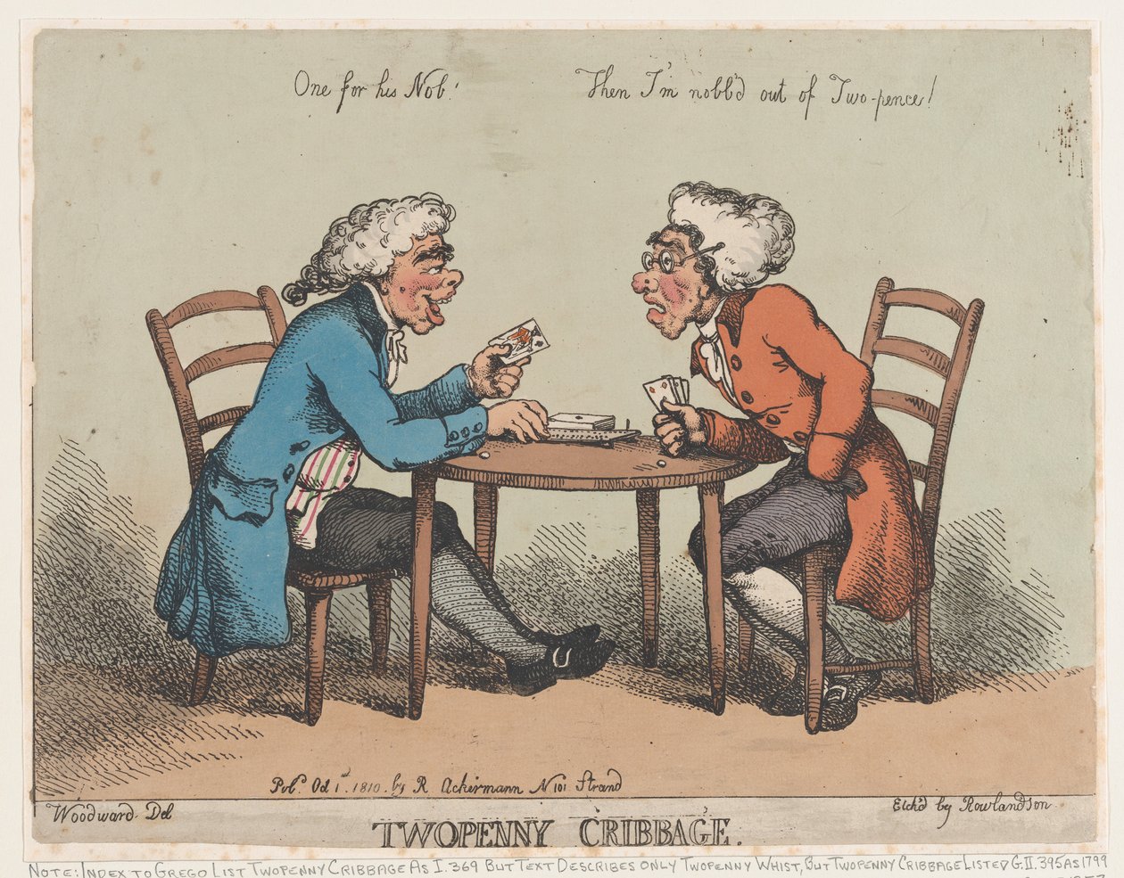 Two Penny Cribbage, 1. oktober 1810., 1. oktober 1810. af Thomas Rowlandson