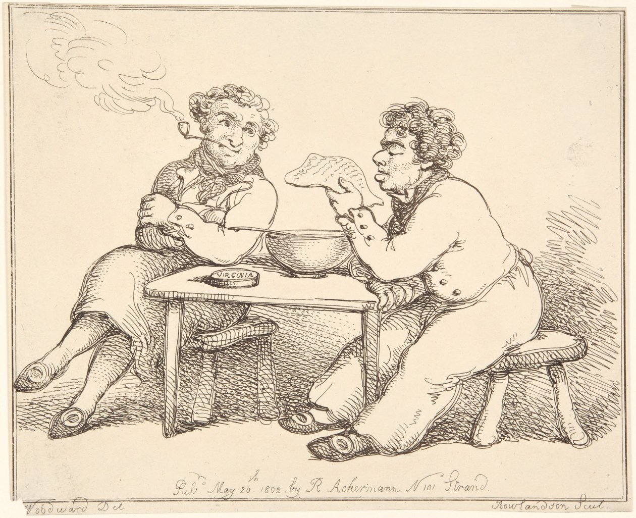 To mænd ved bordet af Thomas Rowlandson