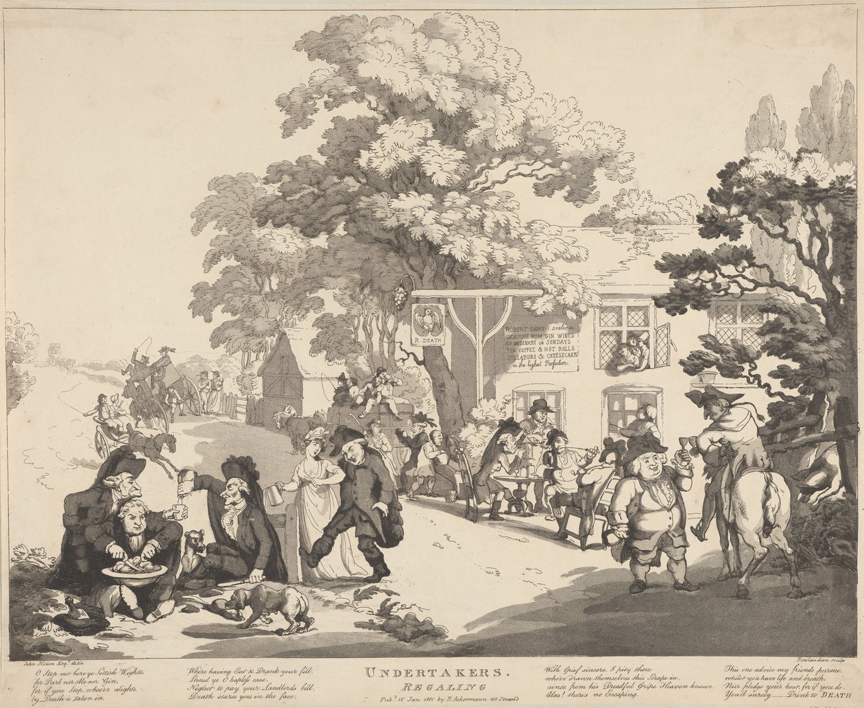 Begravelsesforretningernes festligheder af Thomas Rowlandson