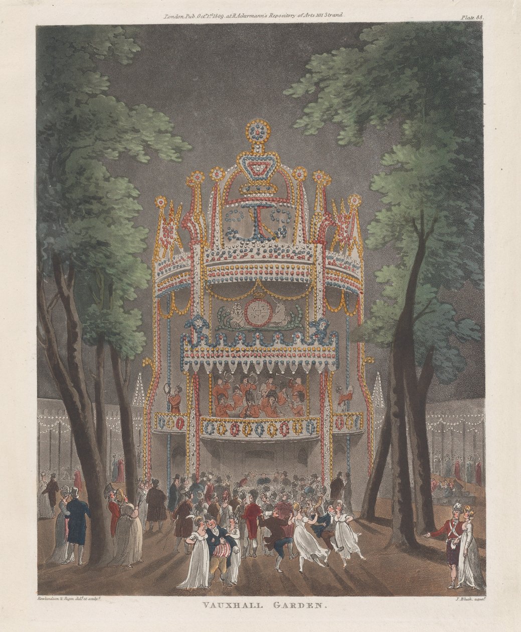 Vauxhall Garden, 2. oktober 1809., 2. oktober 1809 af Thomas Rowlandson