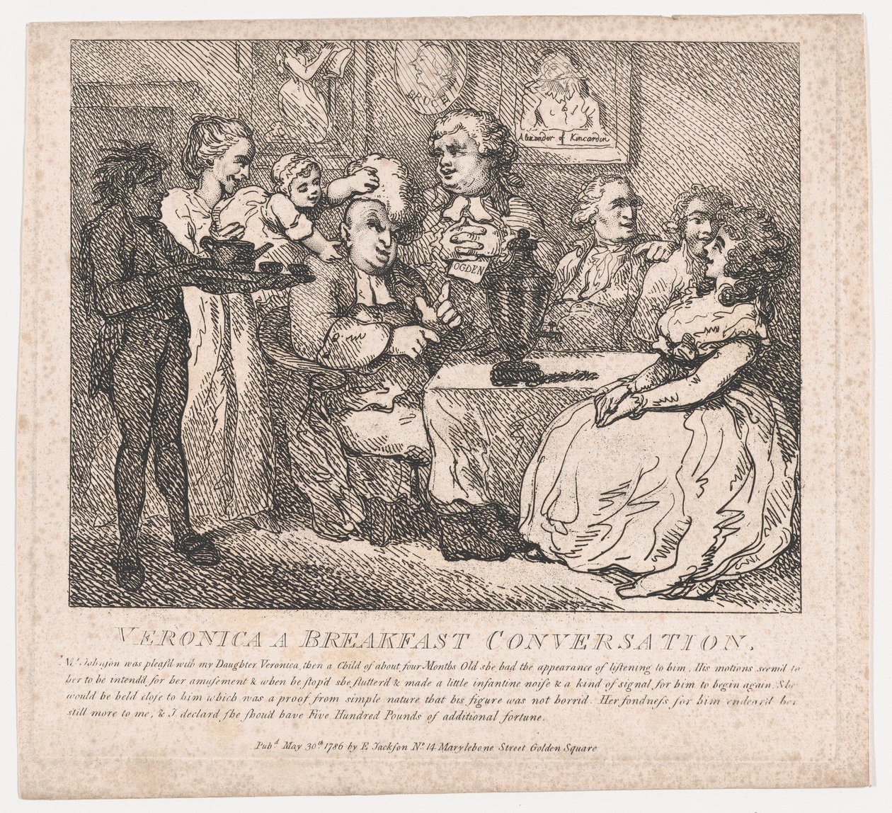 Veronica, en morgenmadssamtale maleriske skønheder i Boswell, Part the Firs..., 30. maj 1786. af Thomas Rowlandson