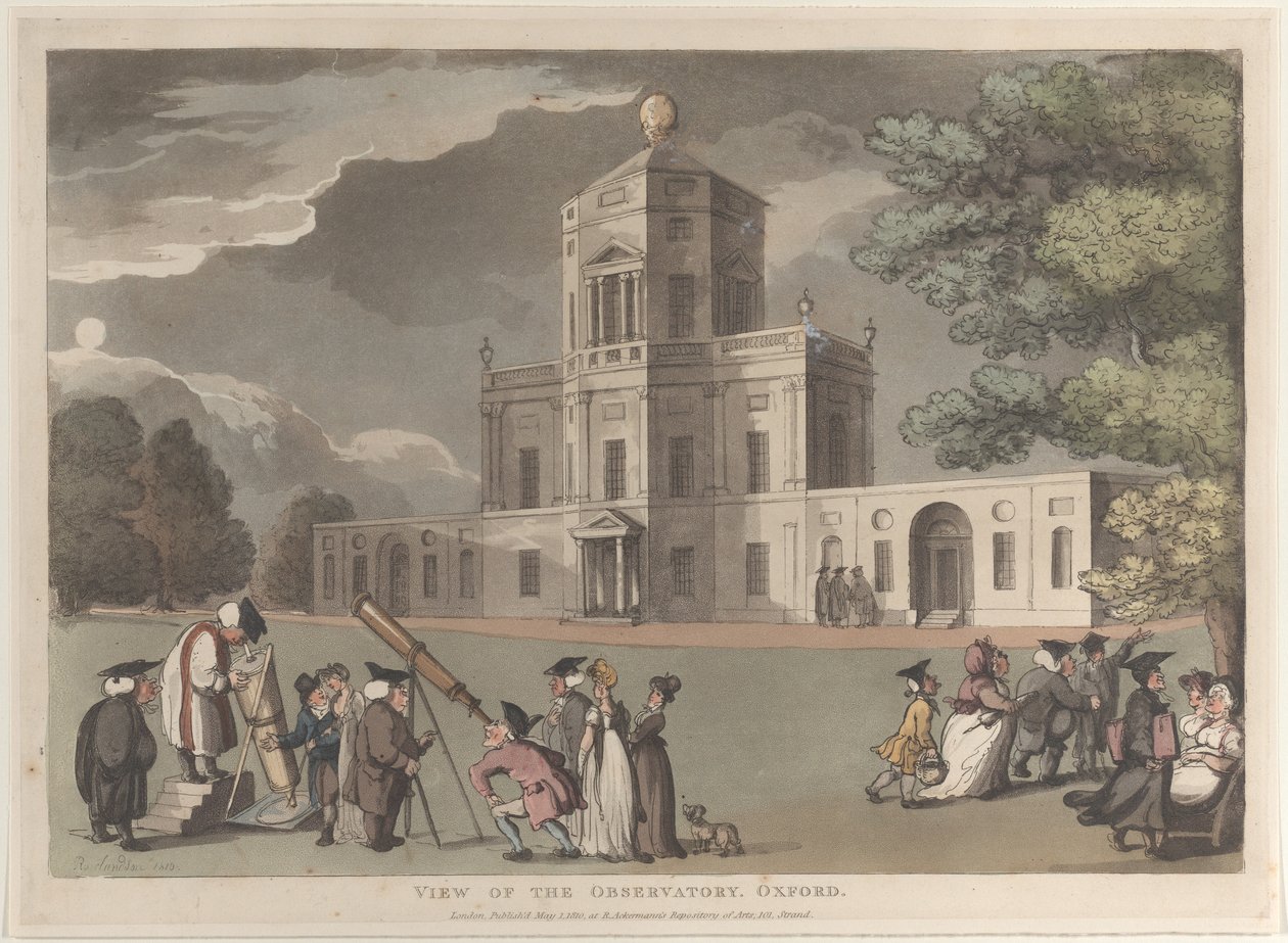 Udsigt over observatoriet, Oxford, 1. maj 1810., 1. maj 1810. af Thomas Rowlandson