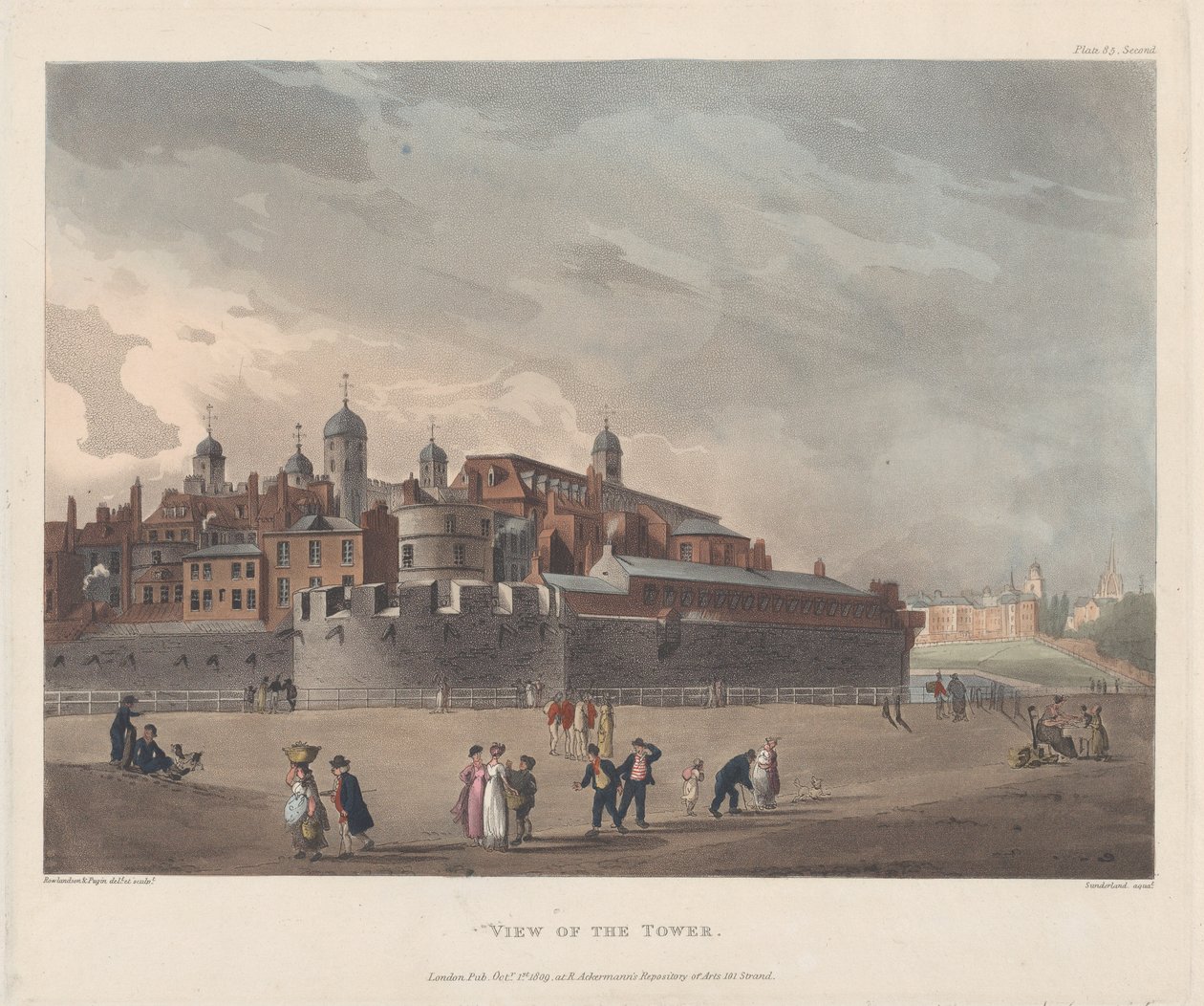 Udsigt over tårnet, 1. oktober 1809., 1. oktober 1809 af Thomas Rowlandson