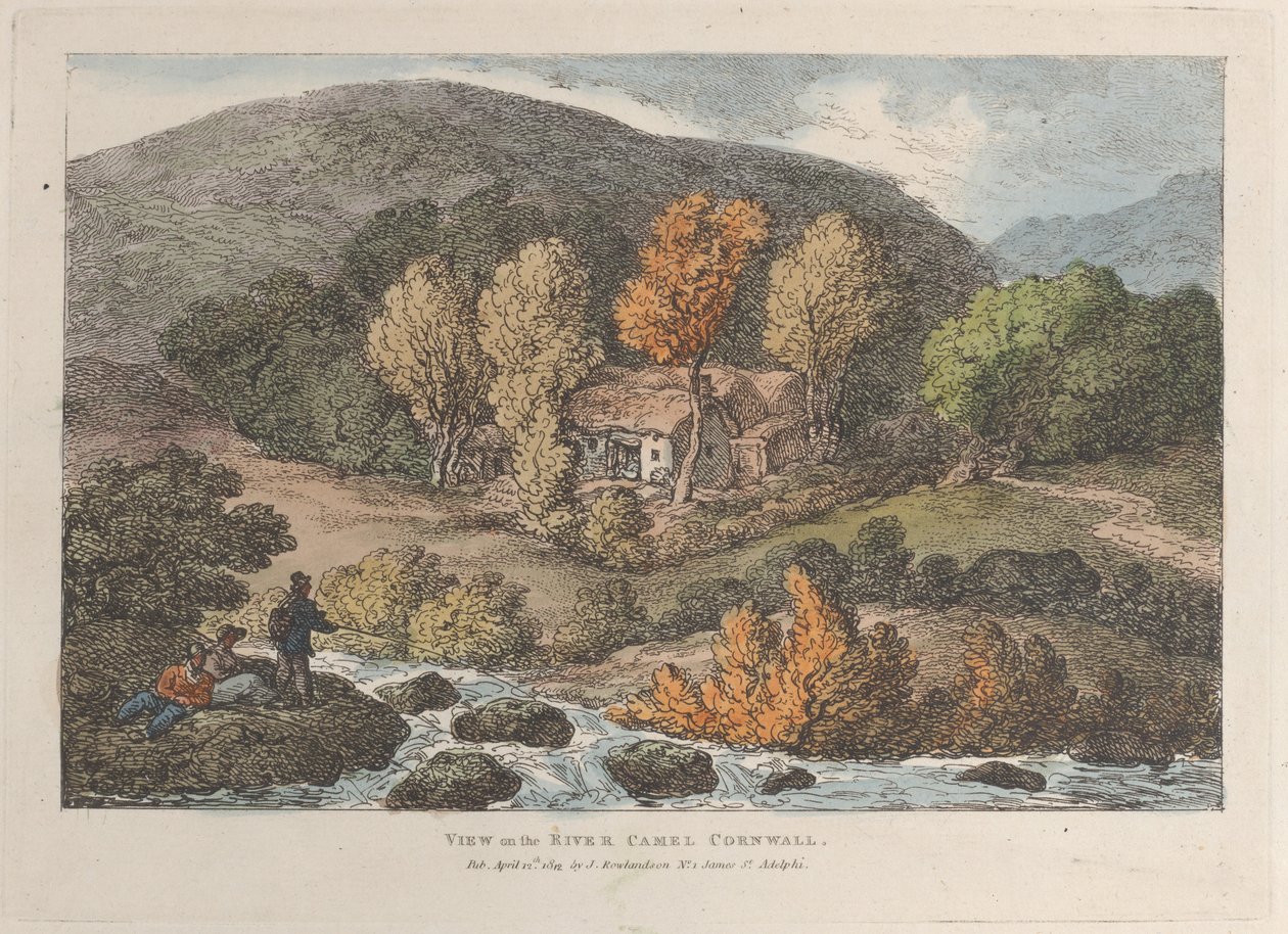 Udsigt over floden Camel, Cornwall, fra Views in Cornwall, 12. april 1812., 12. april 1812. af Thomas Rowlandson