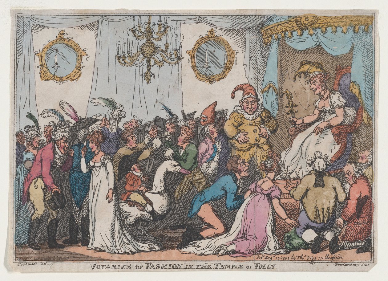 Votaries of Fashion in the Temple of Folly, 25. august 1808., 25. august 1808. af Thomas Rowlandson