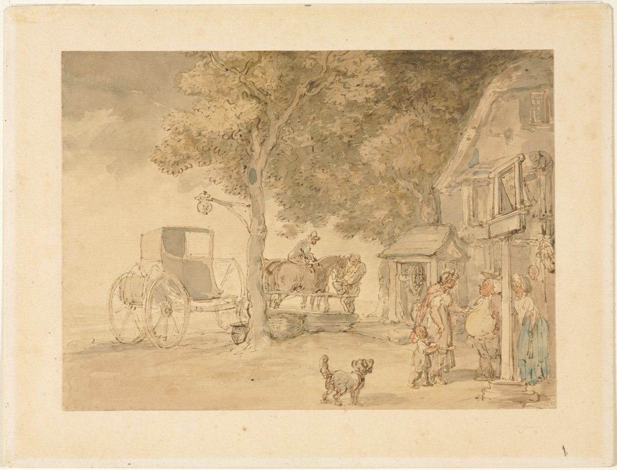 Vanding af heste af Thomas Rowlandson