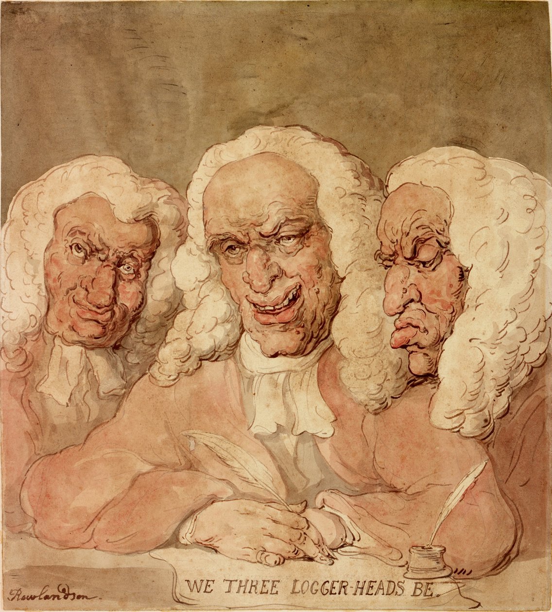 We Three Loggerheads Be, ca. 1805 (blæk, blyant og akvarel på papir) af Thomas Rowlandson