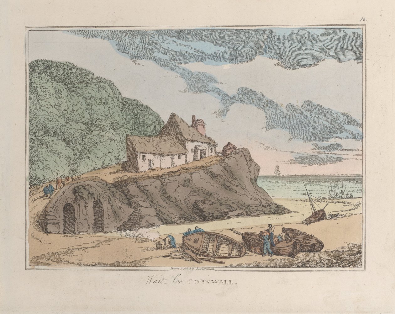 West Loo, Cornwall af Thomas Rowlandson