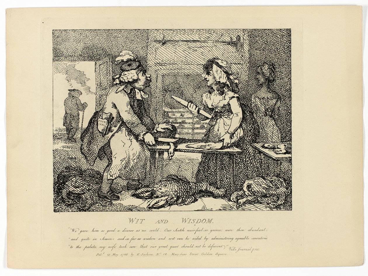 Humor og visdom fra Boswells rejse til Hebriderne af Thomas Rowlandson