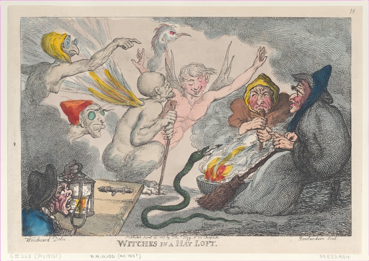 Hekse i et høloft, 29. april 1807., 29. april 1807. af Thomas Rowlandson