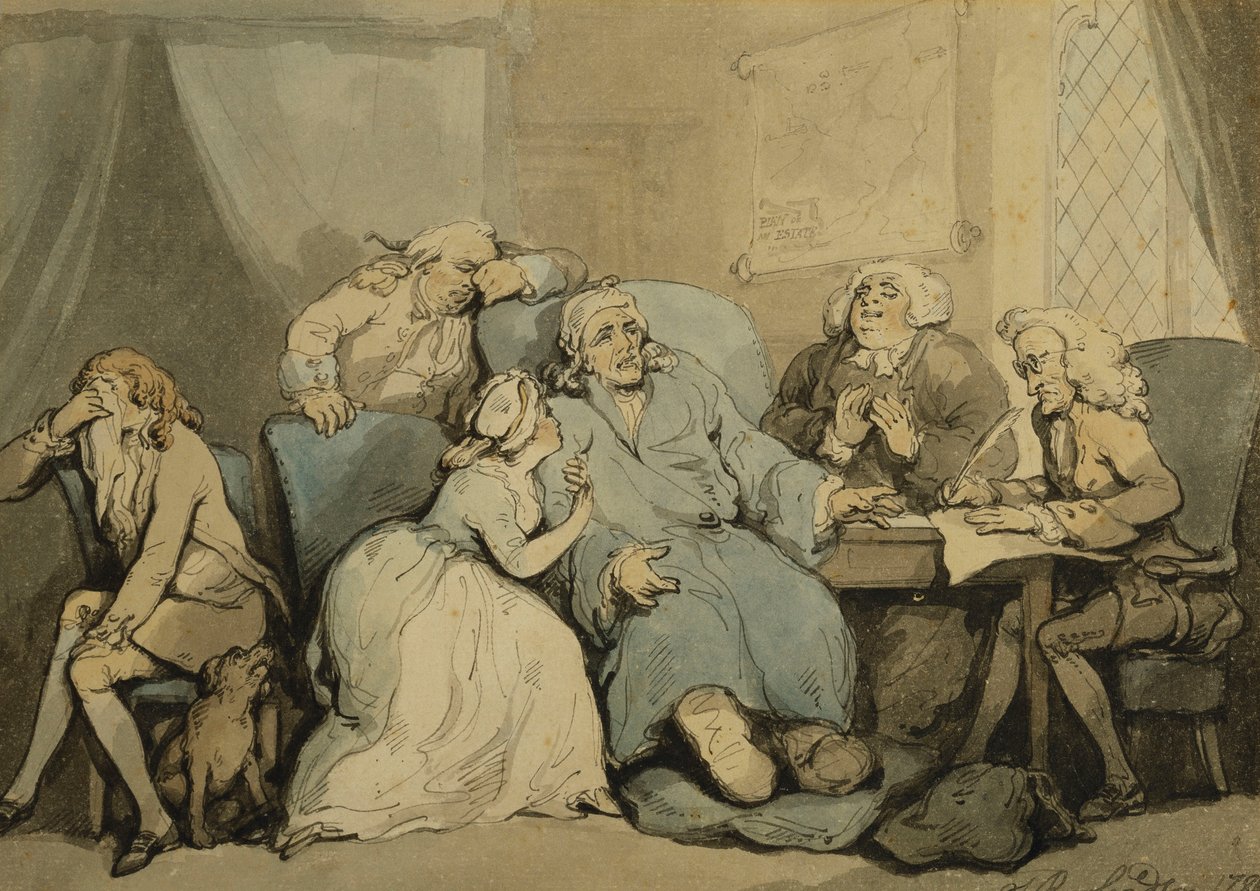 At skrive testamentet, 1786 af Thomas Rowlandson