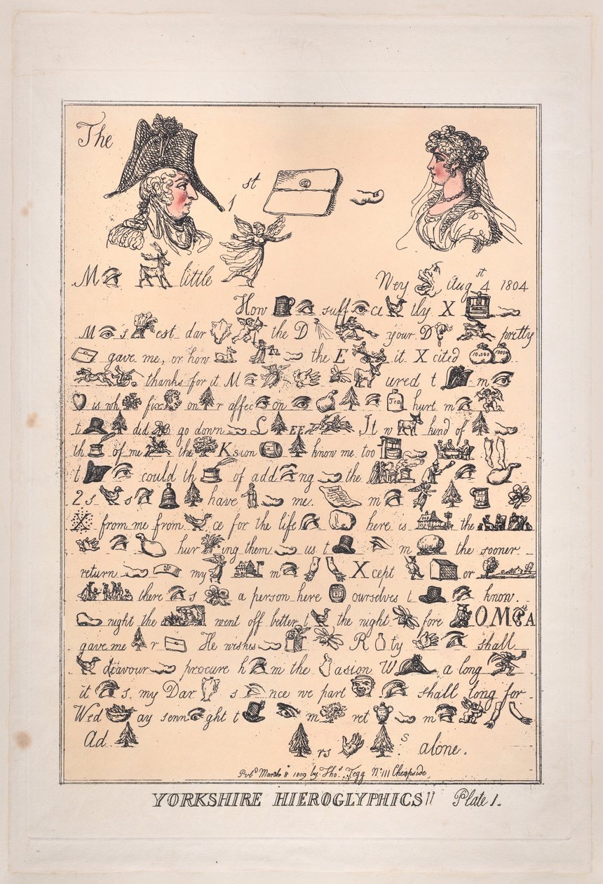 Yorkshire Hieroglyphics, plade 1, 8. marts 1809., 8. marts 1809. af Thomas Rowlandson