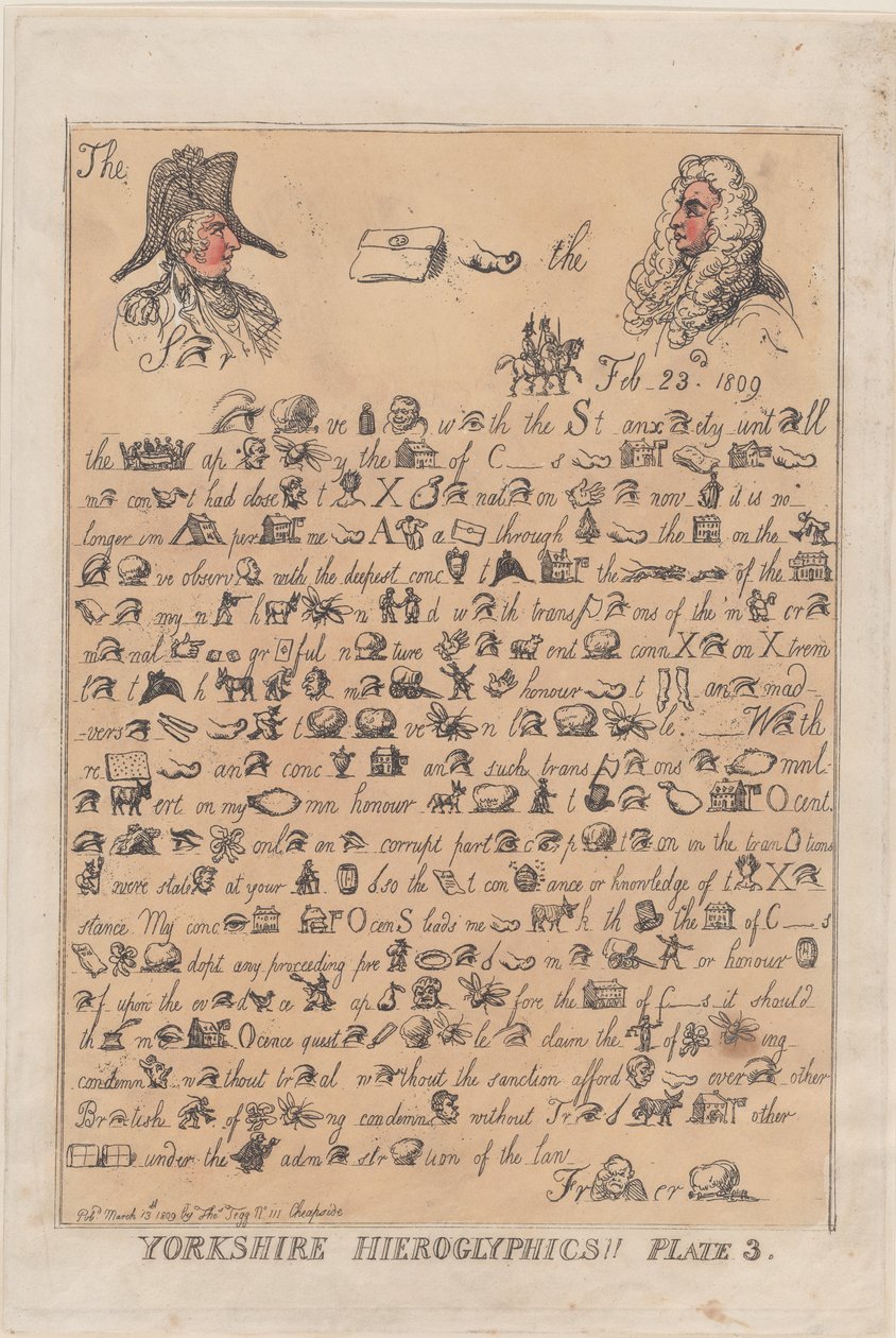 Yorkshire Hieroglyphics, plade 3, 13. marts 1809., 13. marts 1809. af Thomas Rowlandson