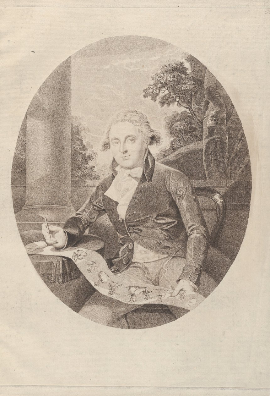 Henry William Bunbury tegner sin lange menuet, 1789., 1789. af Thomas Ryder