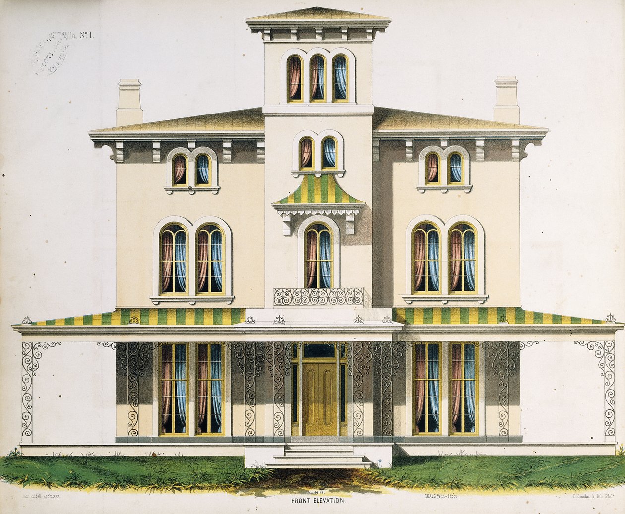 Front elevation til villa nr. 1, fra 