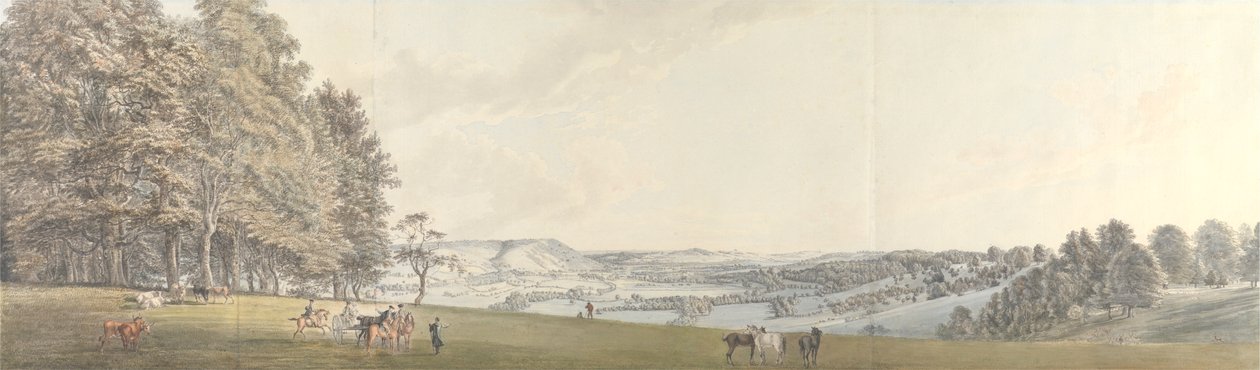 Udsigt over Boxhill fra Norbury Park, Surrey af Thomas Sandby