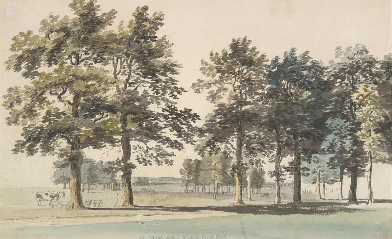 The Moat Island, Windsor Great Park, 1754-55. af Thomas Sandby