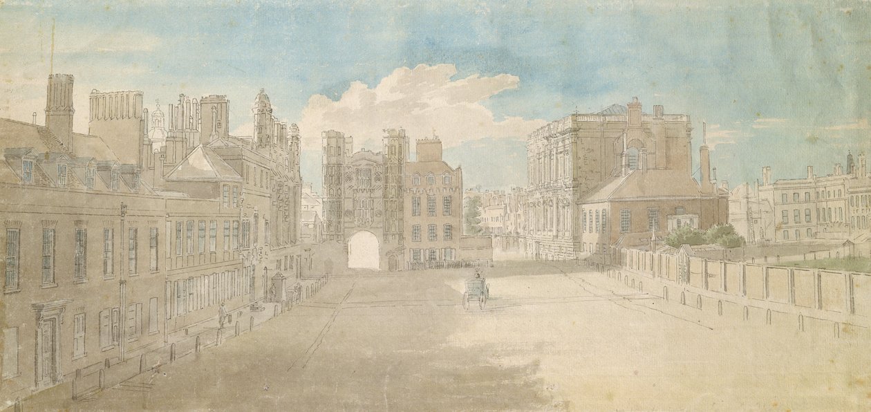 Whitehall, Holbein Gate og Banqueting House til højre af Thomas Sandby