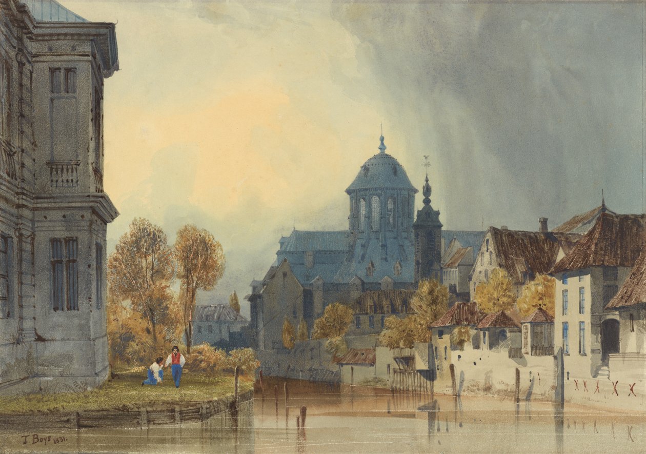 Udsigt over Vor Frue Kirke i Hanswijk, Mechelen (Malines), Belgien af Thomas Shotter Boys