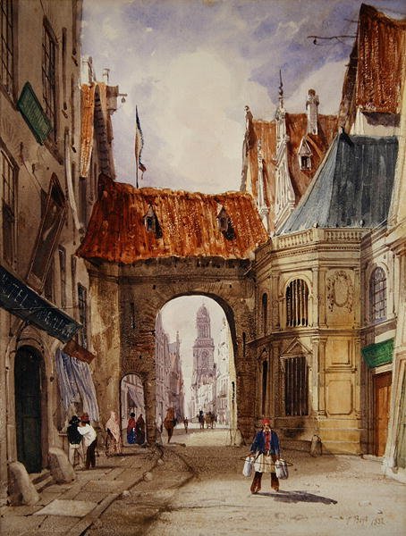 Antwerpen (akvarel og kropsfarve på papir) af Thomas Shotter Boys